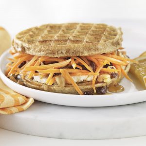 Carrot Cake Waffle Breakfast Sandwich