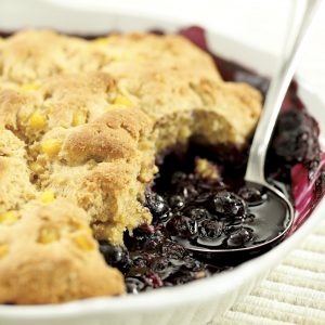 Double Corn-Blueberry Cobbler