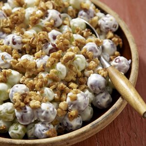 Creamy Grape Salad with Candied Walnuts