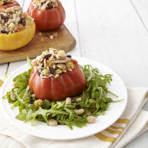 Tuna Salad-Stuffed Tomatoes with Arugula