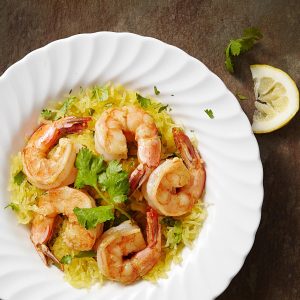 Garlic Shrimp with Cilantro Spaghetti Squash