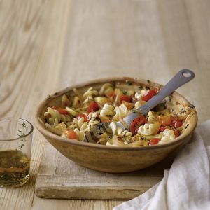 Fusilli with Yellow Squash & Grape Tomatoes