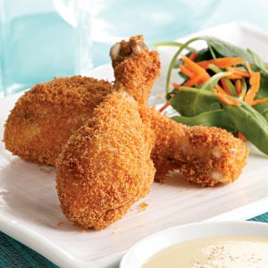 Crispy Baked Drumsticks with Honey-Mustard Sauce