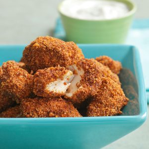 Spicy Pecan Popcorn Chicken