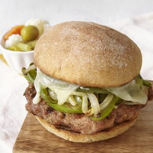 Turkey Sausage & Peppers Burger