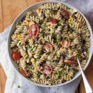 Mexican Pasta Salad with Creamy Avocado Dressing