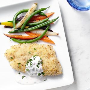 Parmesan-Crusted Cod with Tartar Sauce